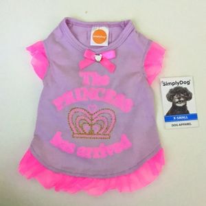 New X-Small Cute Purple and Hot Pink Dog Dress